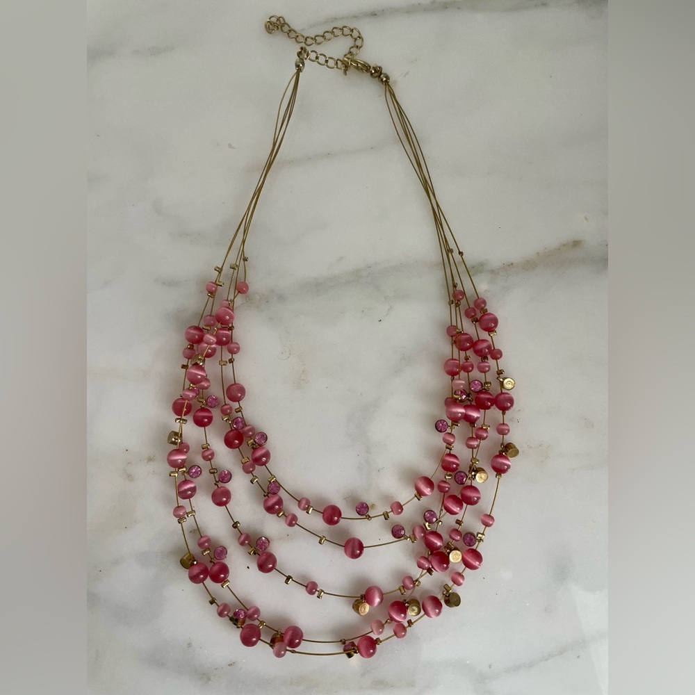 Elegant Pink Beaded Necklace